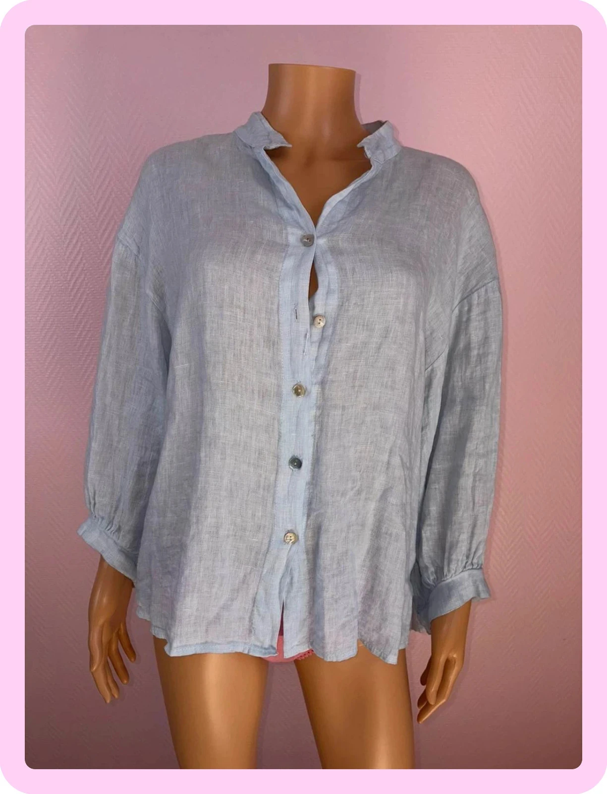 Chemise en lin mujer, talla S de esquina – photo 2